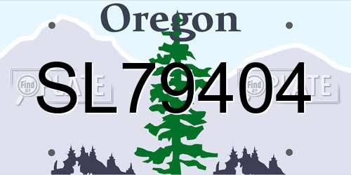 SL79404 Oregon License Plate