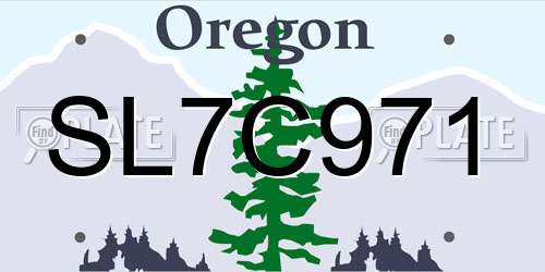 SL7C971 Oregon License Plate
