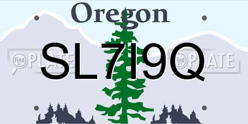 SL7I9Q Oregon License Plate