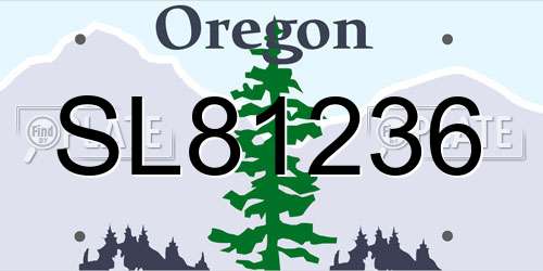 SL81236 Oregon License Plate