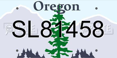 SL81458 Oregon License Plate