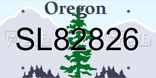 SL82826 Oregon License Plate