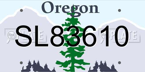 SL83610 Oregon License Plate