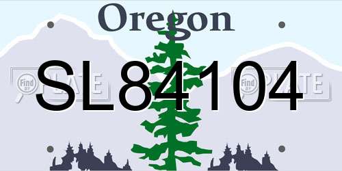 SL84104 Oregon License Plate