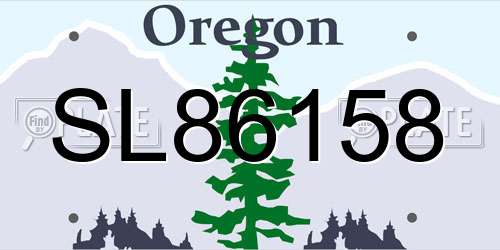 SL86158 Oregon License Plate