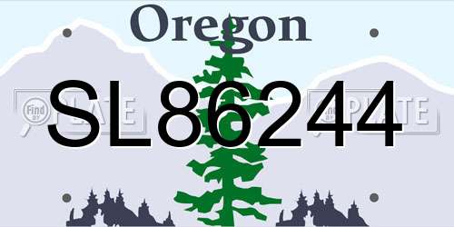 SL86244 Oregon License Plate