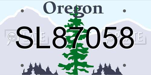 SL87058 Oregon License Plate