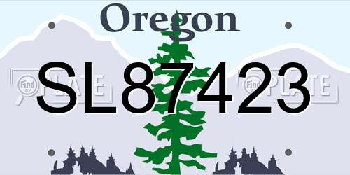 SL87423 Oregon License Plate