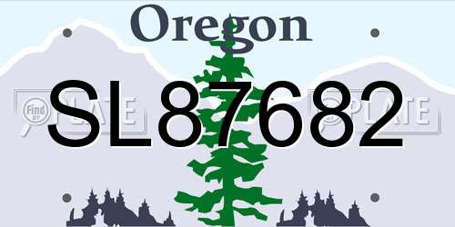 SL87682 Oregon License Plate
