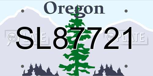 SL87721 Oregon License Plate