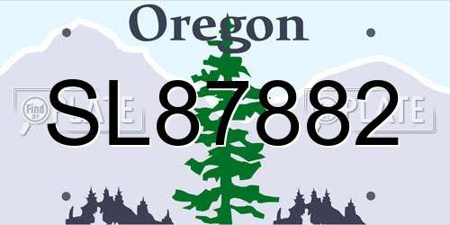 SL87882 Oregon License Plate