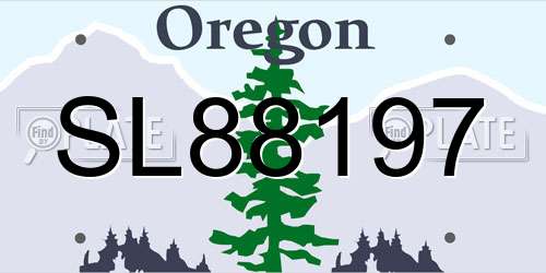 SL88197 Oregon License Plate
