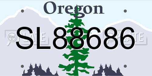 SL88686 Oregon License Plate