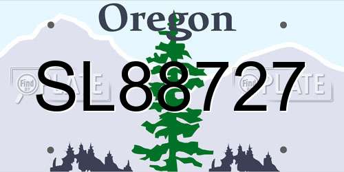SL88727 Oregon License Plate