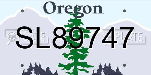 SL89747 Oregon License Plate