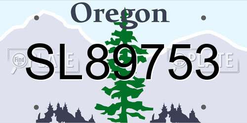 SL89753 Oregon License Plate