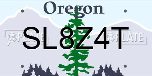 SL8Z4T Oregon License Plate