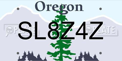 SL8Z4Z Oregon License Plate