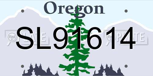 SL91614 Oregon License Plate
