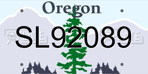 SL92089 Oregon License Plate