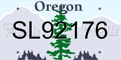 SL92176 Oregon License Plate