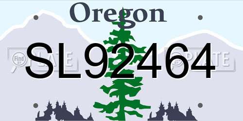 SL92464 Oregon License Plate