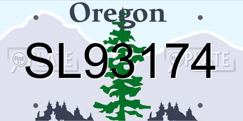 SL93174 Oregon License Plate