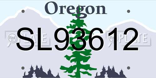 SL93612 Oregon License Plate