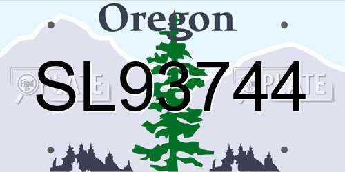 SL93744 Oregon License Plate