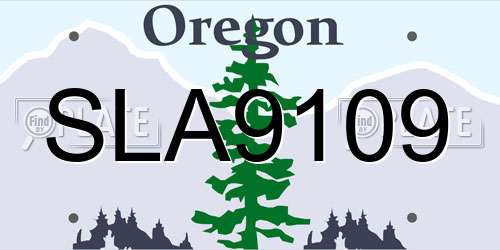 SLA9109 Oregon License Plate