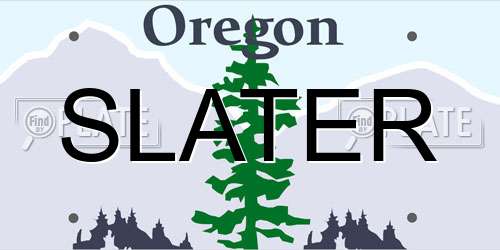 SLATER Oregon License Plate