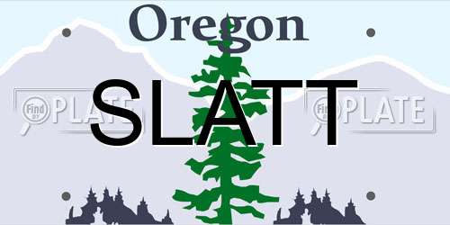 SLATT Oregon License Plate
