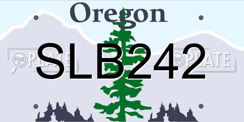 SLB242 Oregon License Plate