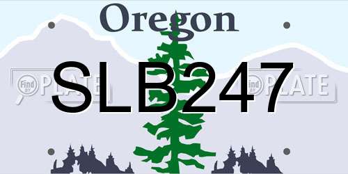 SLB247 Oregon License Plate