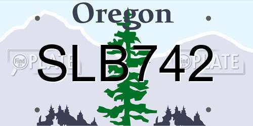 SLB742 Oregon License Plate
