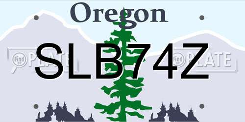 SLB74Z Oregon License Plate