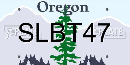 SLBT47 Oregon License Plate