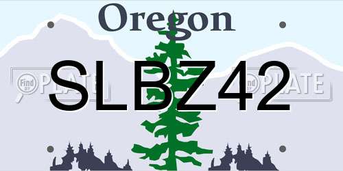SLBZ42 Oregon License Plate