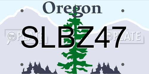 SLBZ47 Oregon License Plate
