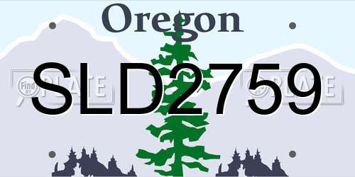 SLD2759 Oregon License Plate