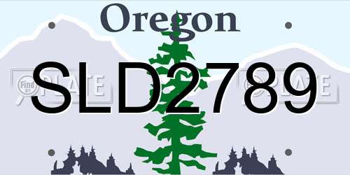 SLD2789 Oregon License Plate