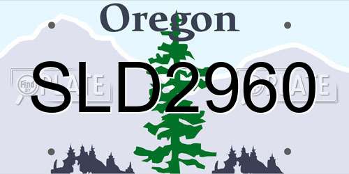 SLD2960 Oregon License Plate