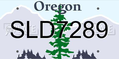 SLD7289 Oregon License Plate