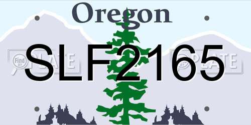 SLF2165 Oregon License Plate
