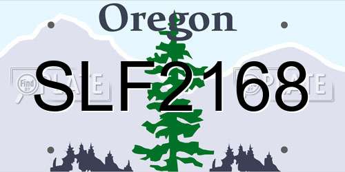 SLF2168 Oregon License Plate