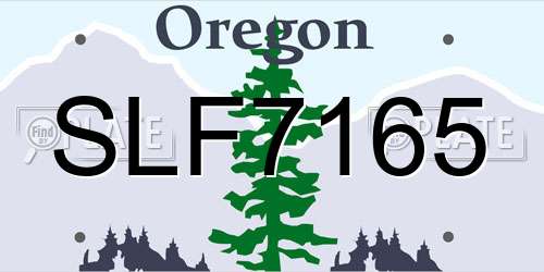 SLF7165 Oregon License Plate