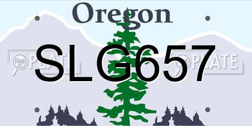SLG657 Oregon License Plate