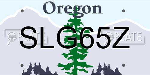 SLG65Z Oregon License Plate