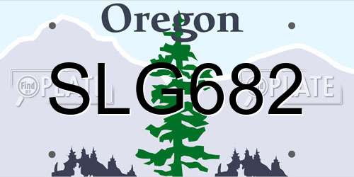 SLG682 Oregon License Plate