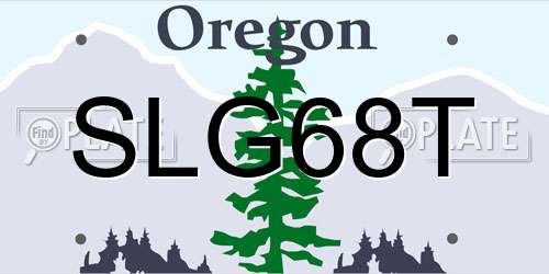SLG68T Oregon License Plate